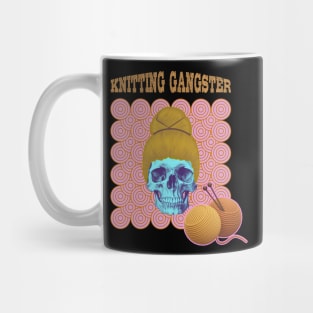 Knitting gangster retro circle skull Mug